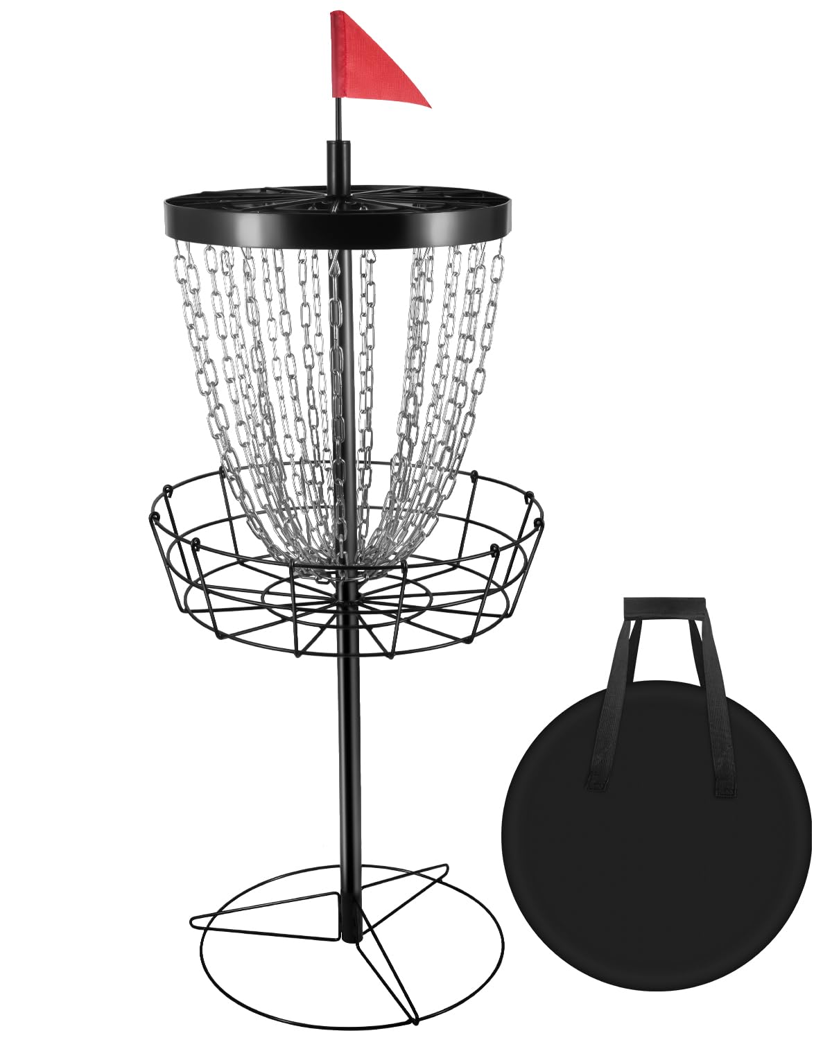 Portable Disc Golf Targets with 24 Chains - Frisbee Golf Enthusiast's Must-Have Disc Golf Basket