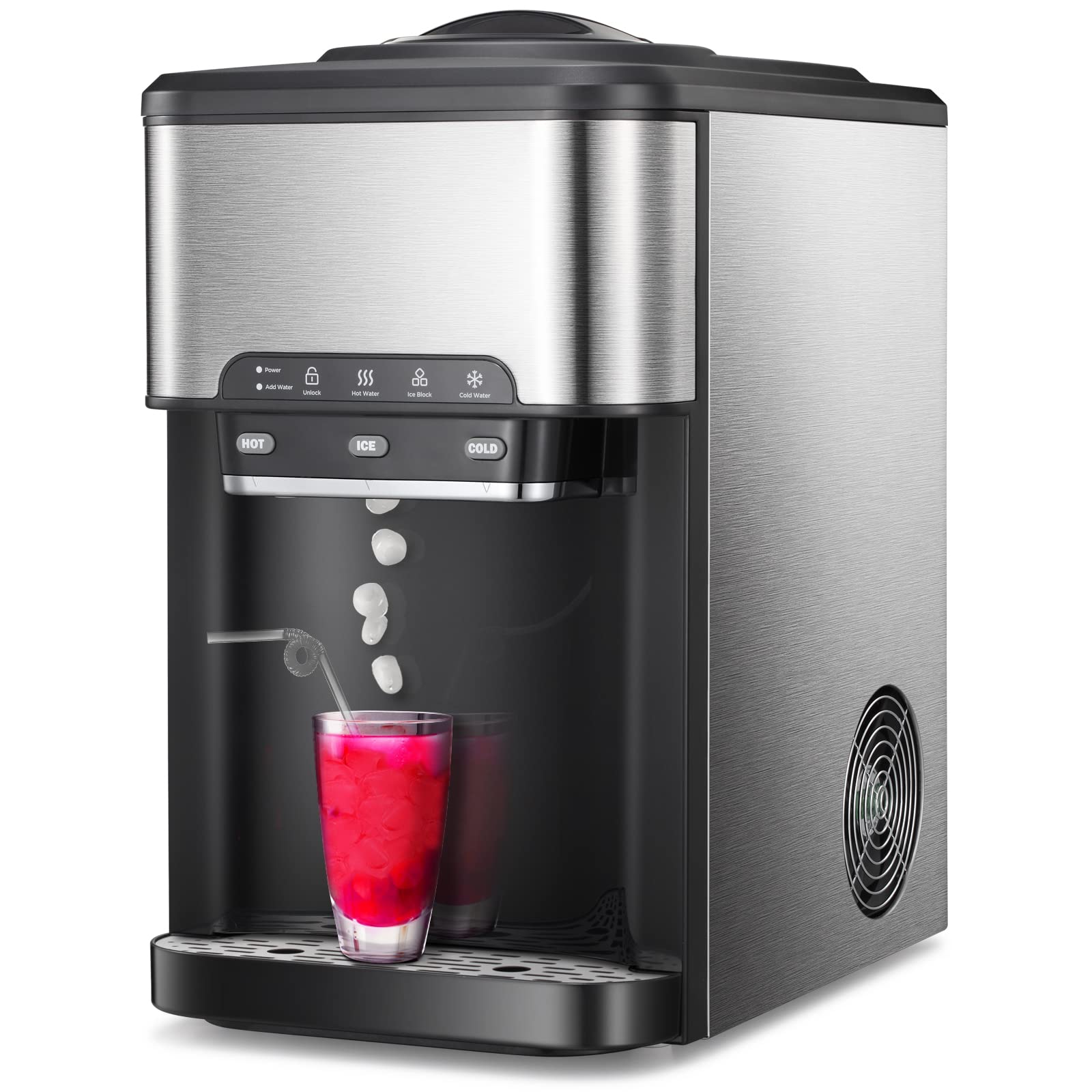 Top Loading Water Cooler with Built-in Ice Maker, Ice, Cold Hot