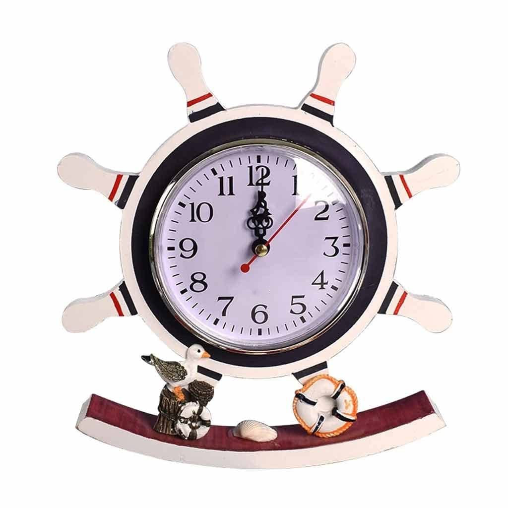 Pendulum Clock Ornaments Children's Room Table Clock Ornaments Ship Helm Clock