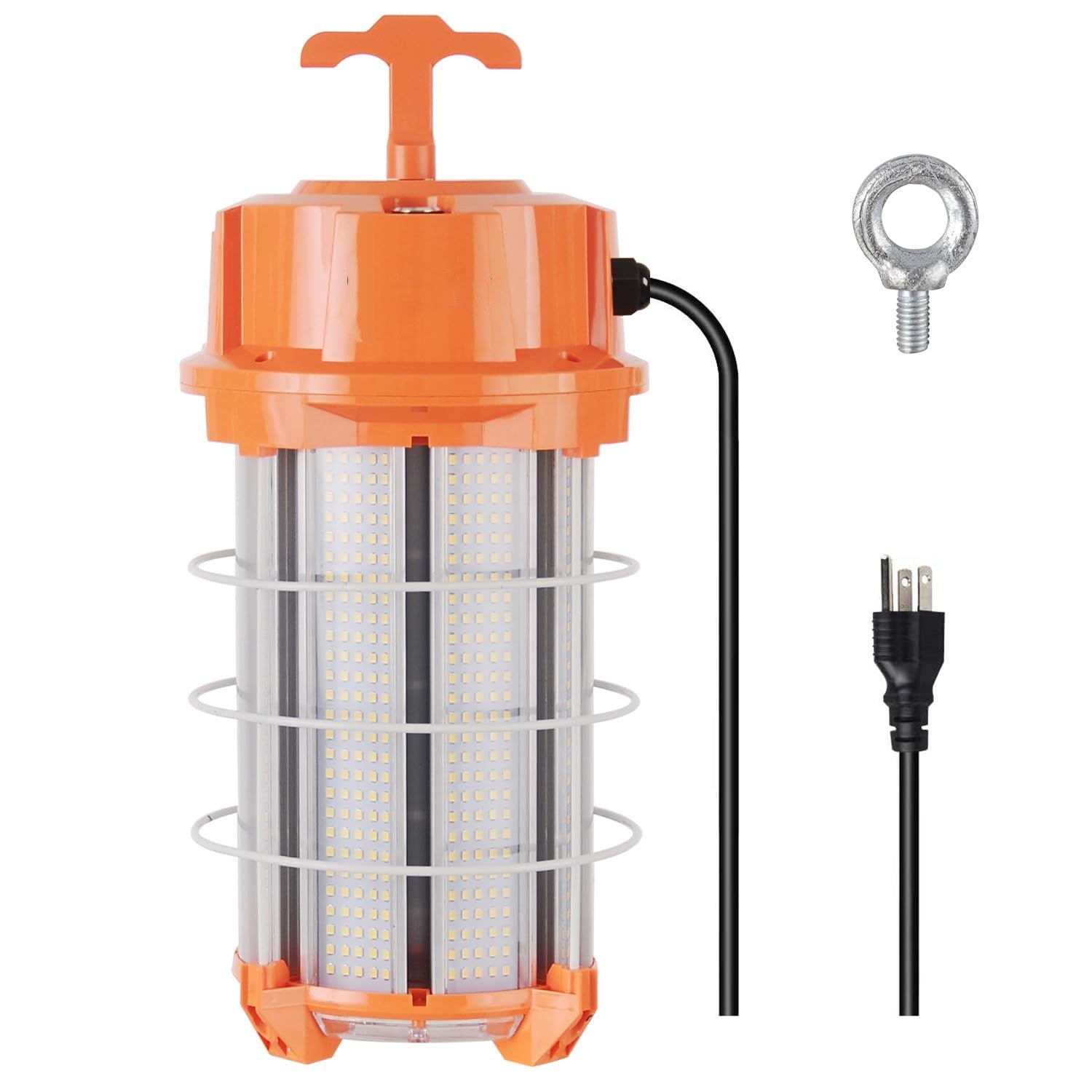 250W LED Temporary Work Light 37500Lm 5000K Construction Lights Led Work Light IP65 Dust Waterproof Portable Lights with Stainless Steel Guard Hook for Mine Wharf Job Site Garage Factory Lighting