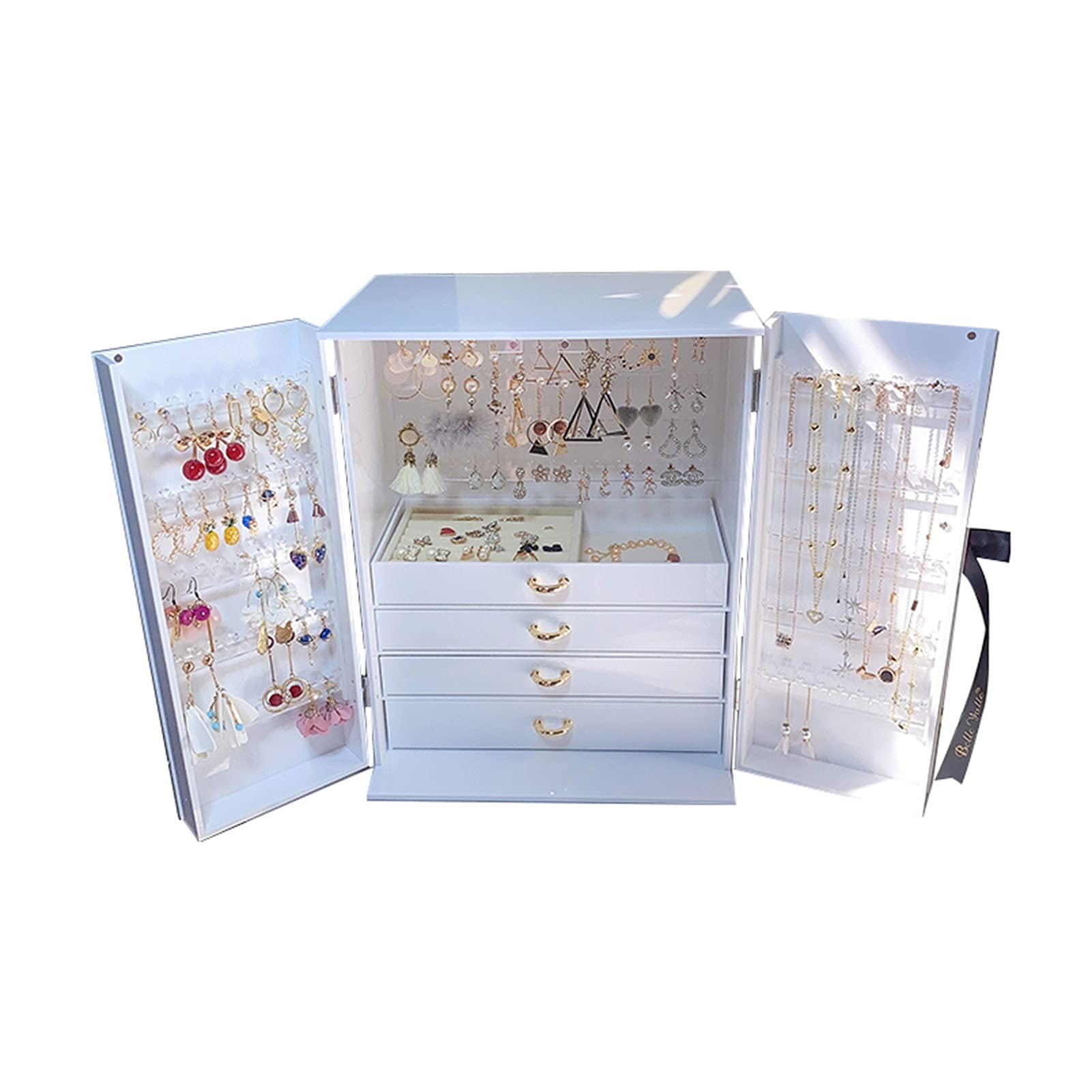 Jewellery Organizer Large Capacity 4 Drawers Desktop Cabinet Acrylic Material