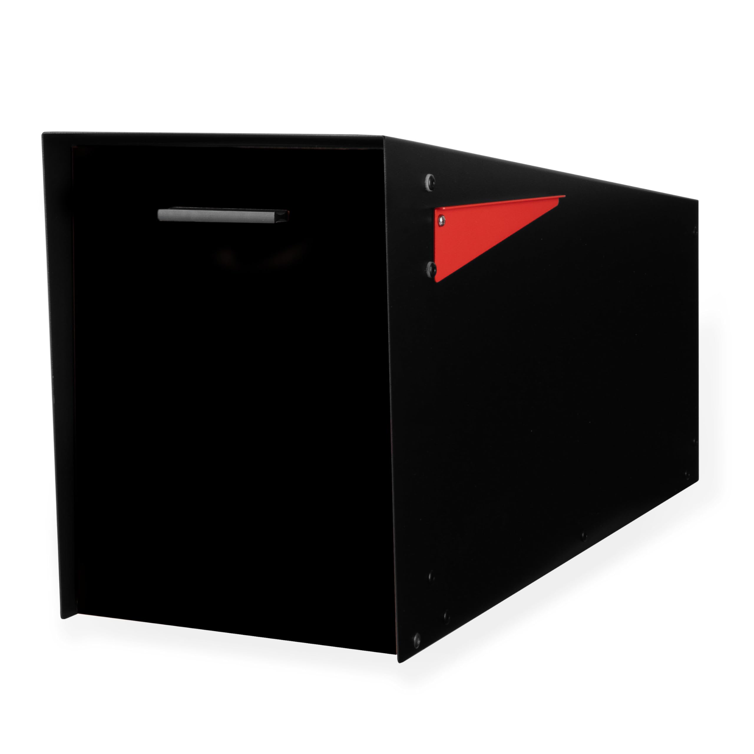 Modern Mailbox with Angle Design Post Mount - Metal Mailboxes for Outside - Gray Exterior Heavy Duty Mail Box - Powder Coated Steel - All Weather Resistant