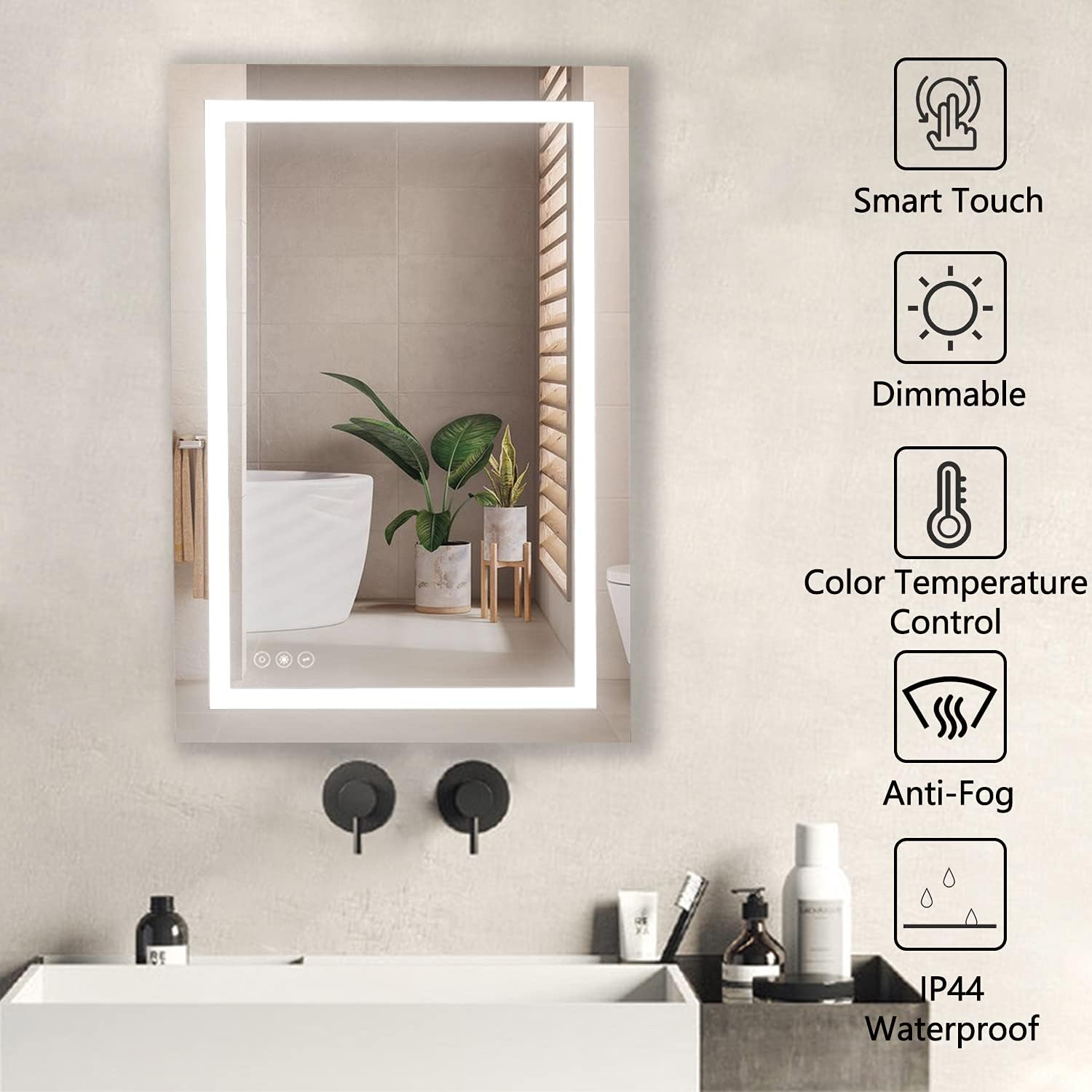 Movo LED Lighted Medicine Cabinet