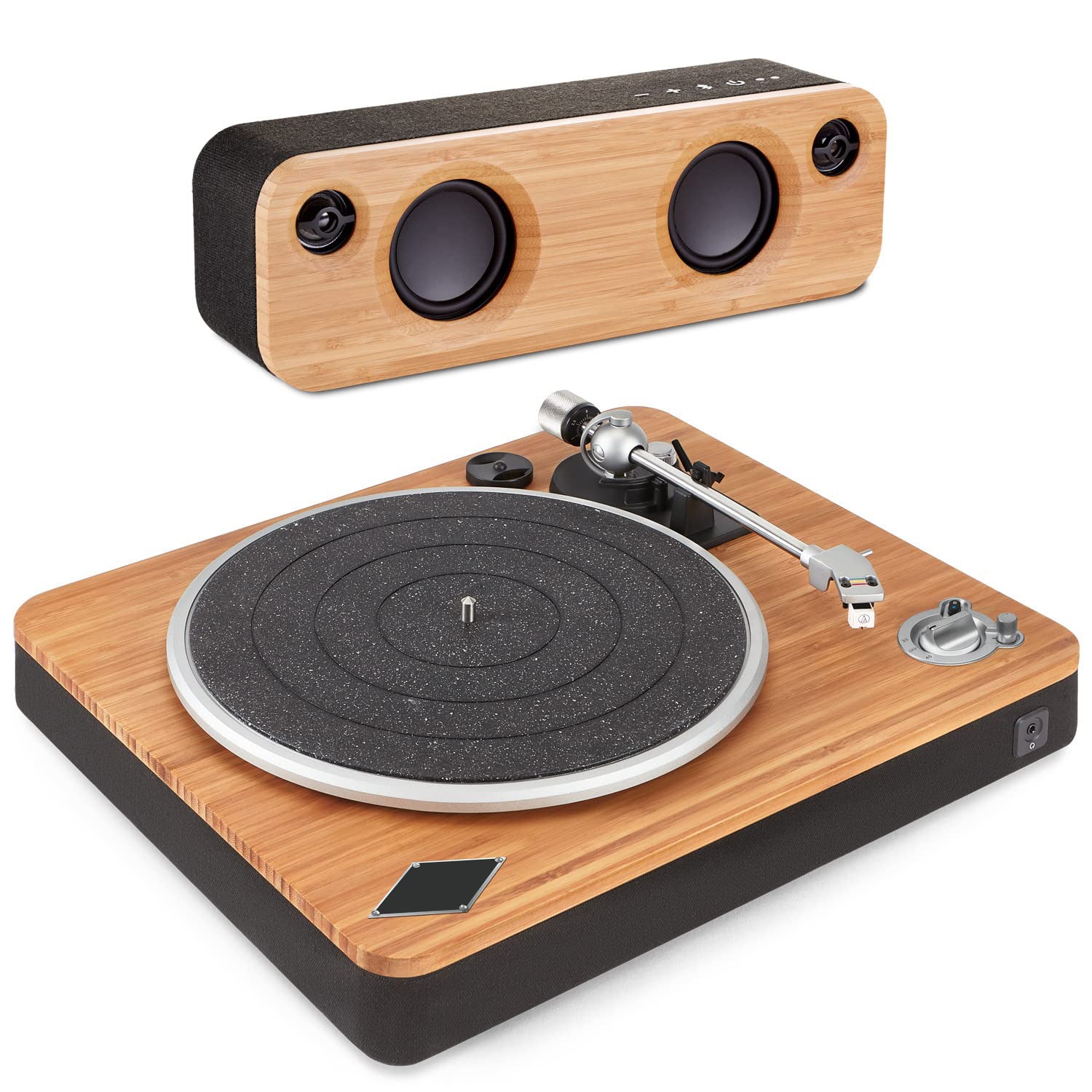 Vinyl Record Player with Wireless Bluetooth Connectivity, 2 Speed Belt, Built-in Pre-Amp and Sustainable Materials