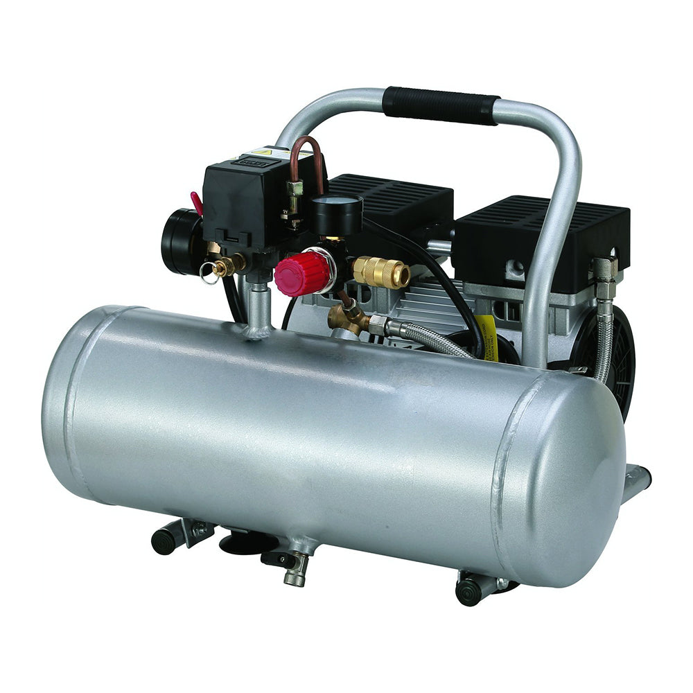Ultra Quiet and Oil-Free 1.0 HP 2.0-Gallon Aluminum Tank Air Compressor,Silver