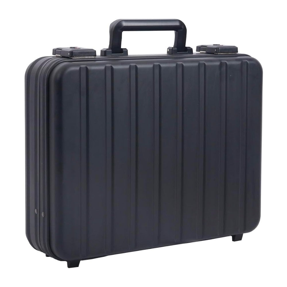 Black Aluminum Money Briefcase for Cash Metal Cases for Men Business Attache Hardside Case Dual Combination Locks with Foam