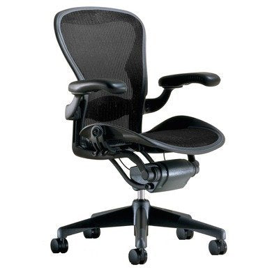 Aeron Executive Office Chair-Stainless Steel, Size B-Fully Adjustable Arms-lumbar Support Open Box