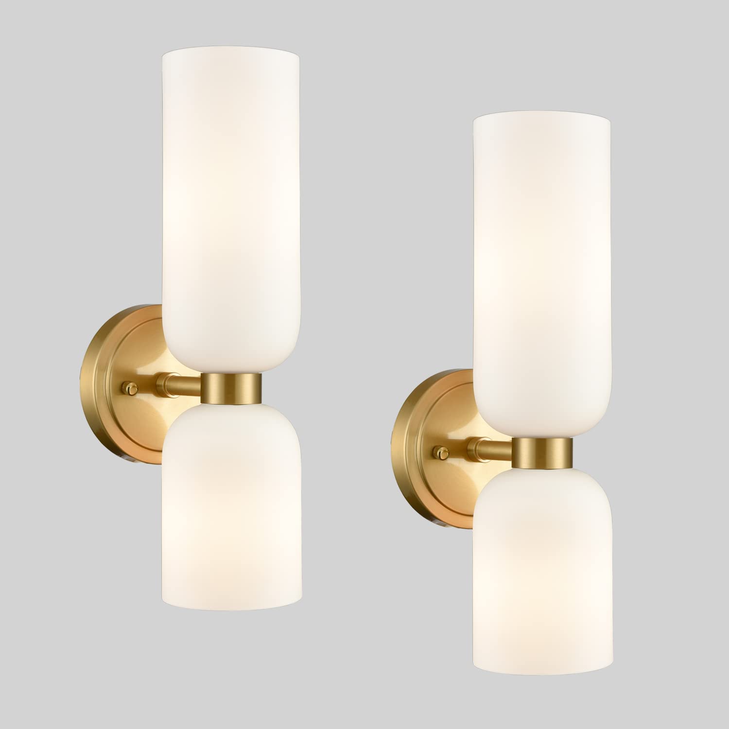 Gold Wall Sconces Set of Two 2-Light Wall Light