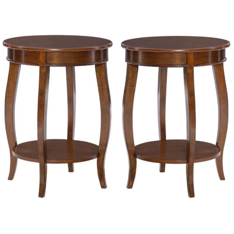 Home Square Round Wood End Table