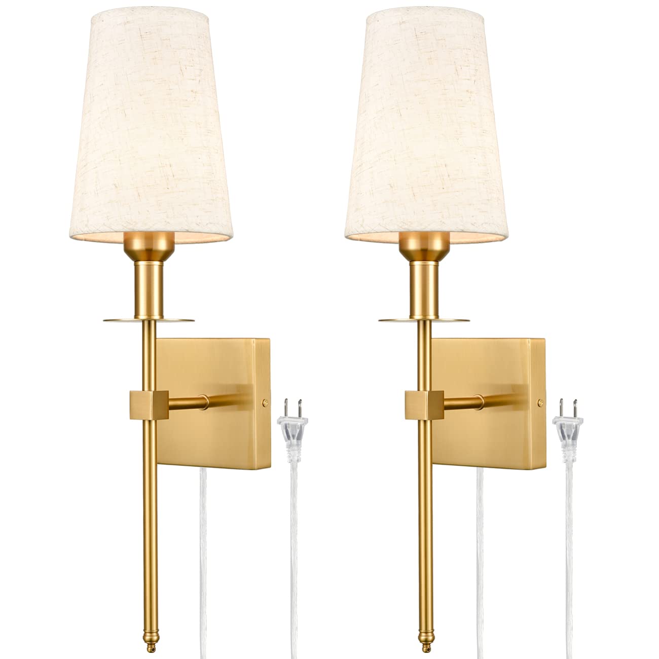 Plug in Wall Sconces Set of Two