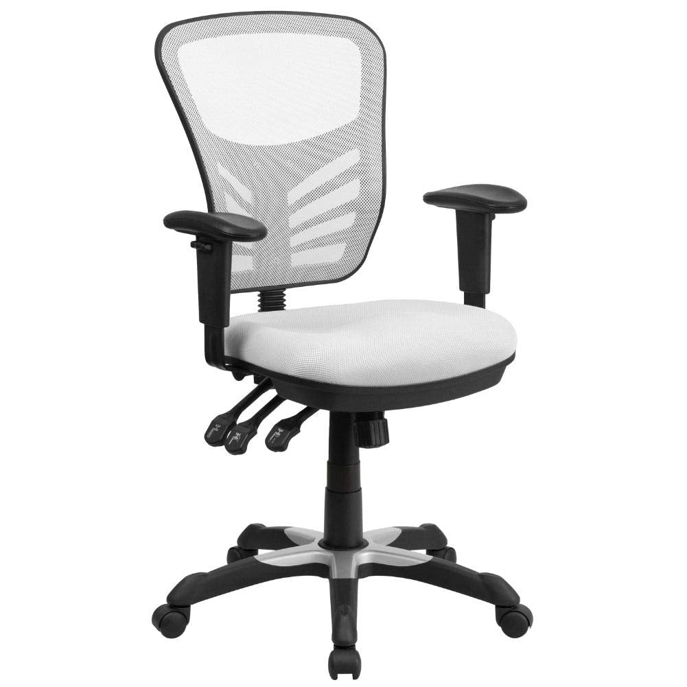 Nicholas Mid-Back Swivel Office and Gaming Chair, Ergonomic Mesh Office Chair with Adjustable Lumbar Support and Height, Black