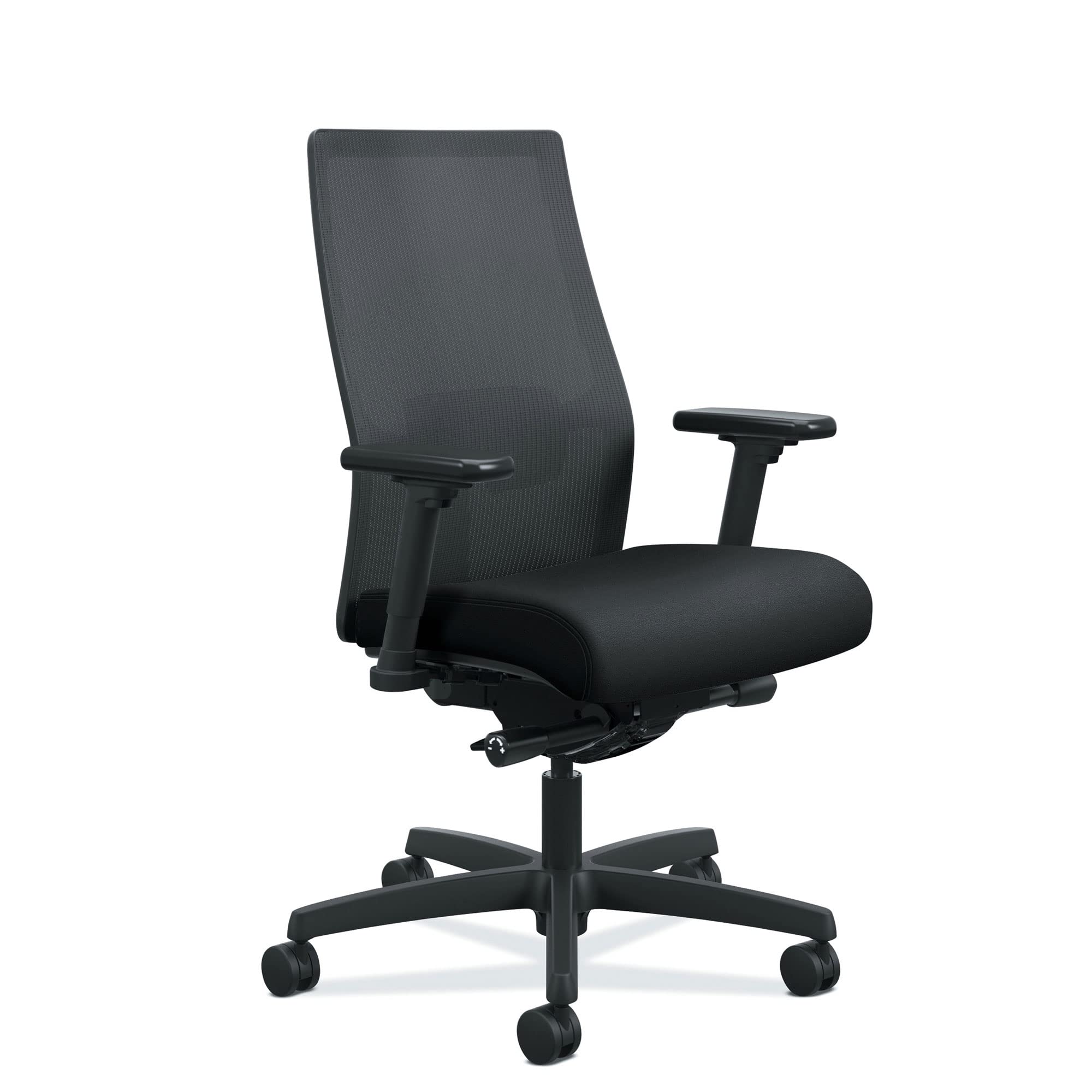 Ignition 2.0 Ergonomic Mesh/Fabric Mid-Back Task Chair, Black