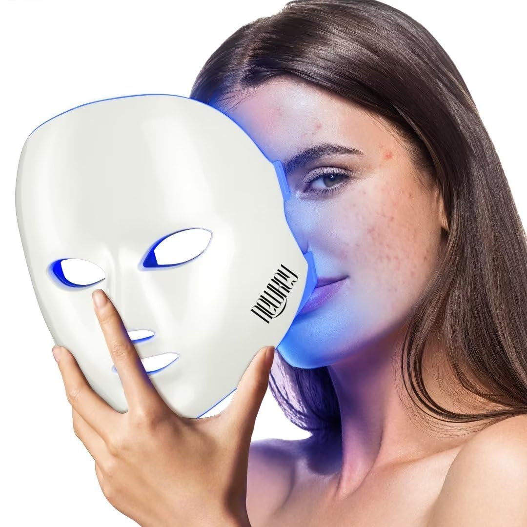 Blue Light Therapy for Acne, 7 Colors LED Face Mask Light Therapy