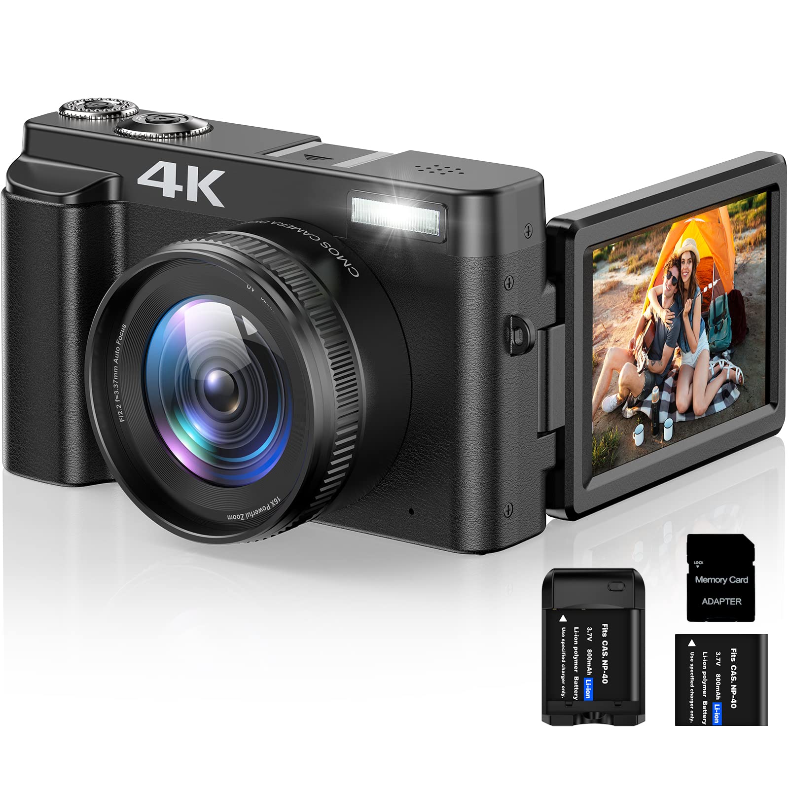 4K Digital Camera for Photography Autofocus 16X Digital Zoom,