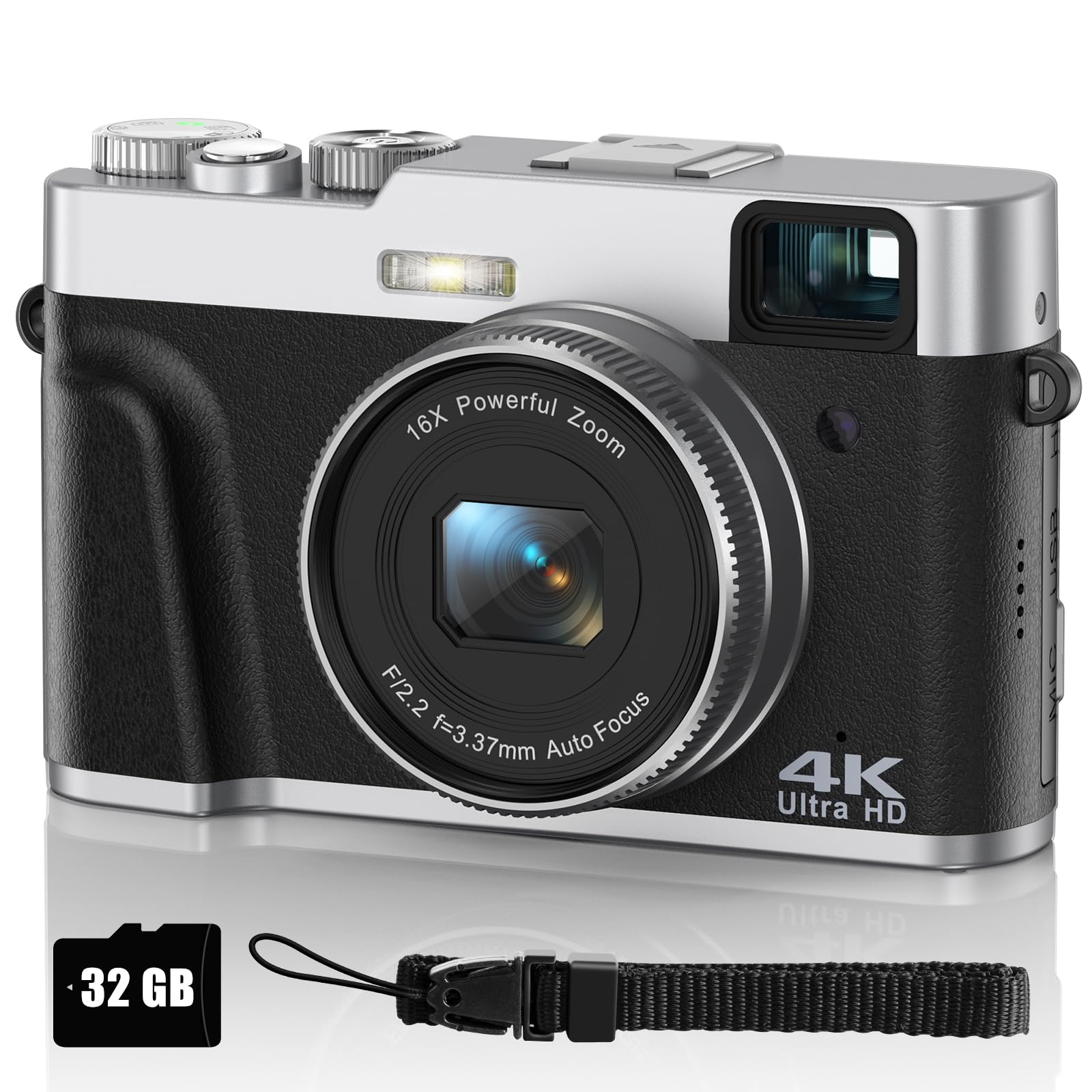 4K Digital Camera for Photography, Autofocus