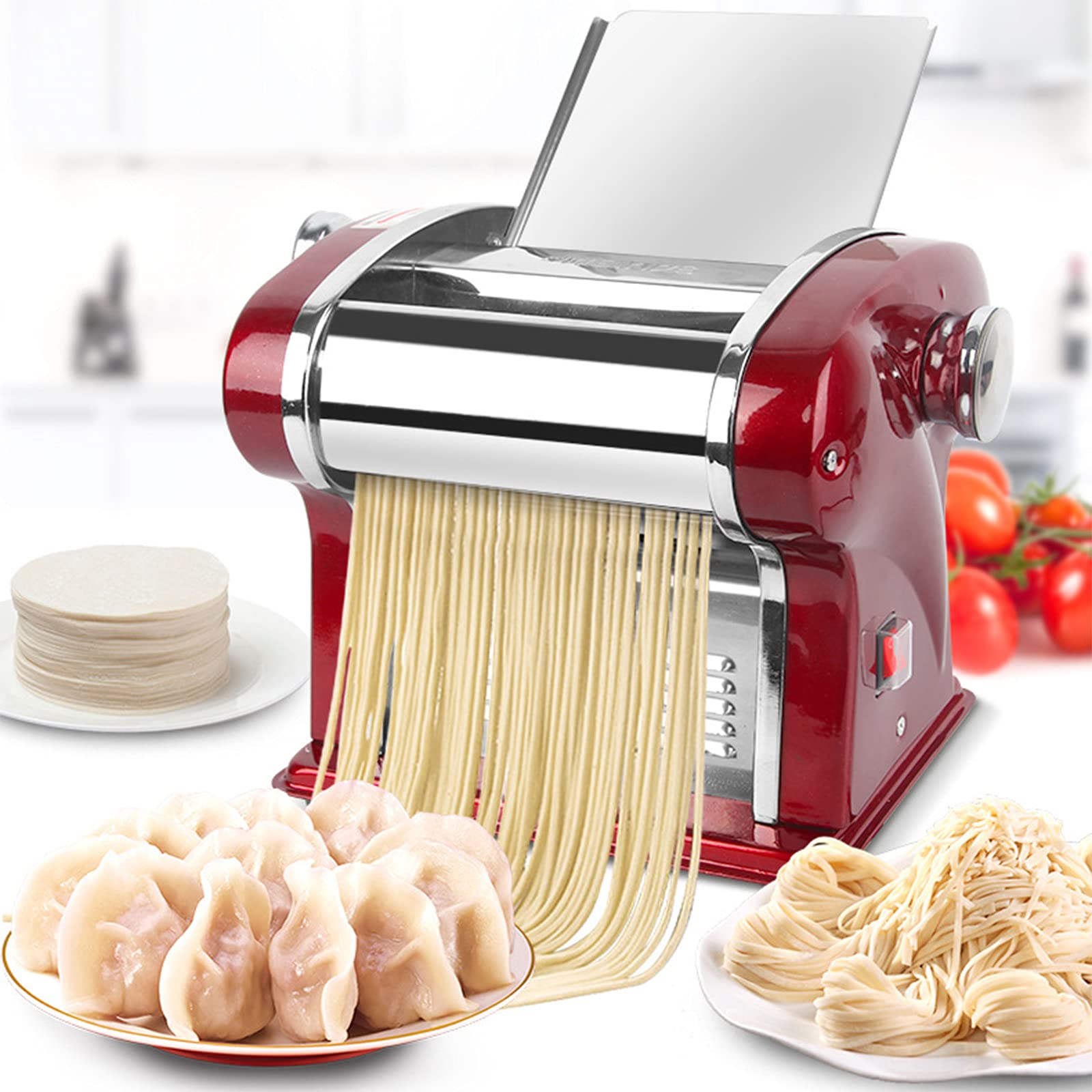 Electric Pasta Maker, Household Noodle Making Machine Dough Spaghetti Roller Pressing Machine