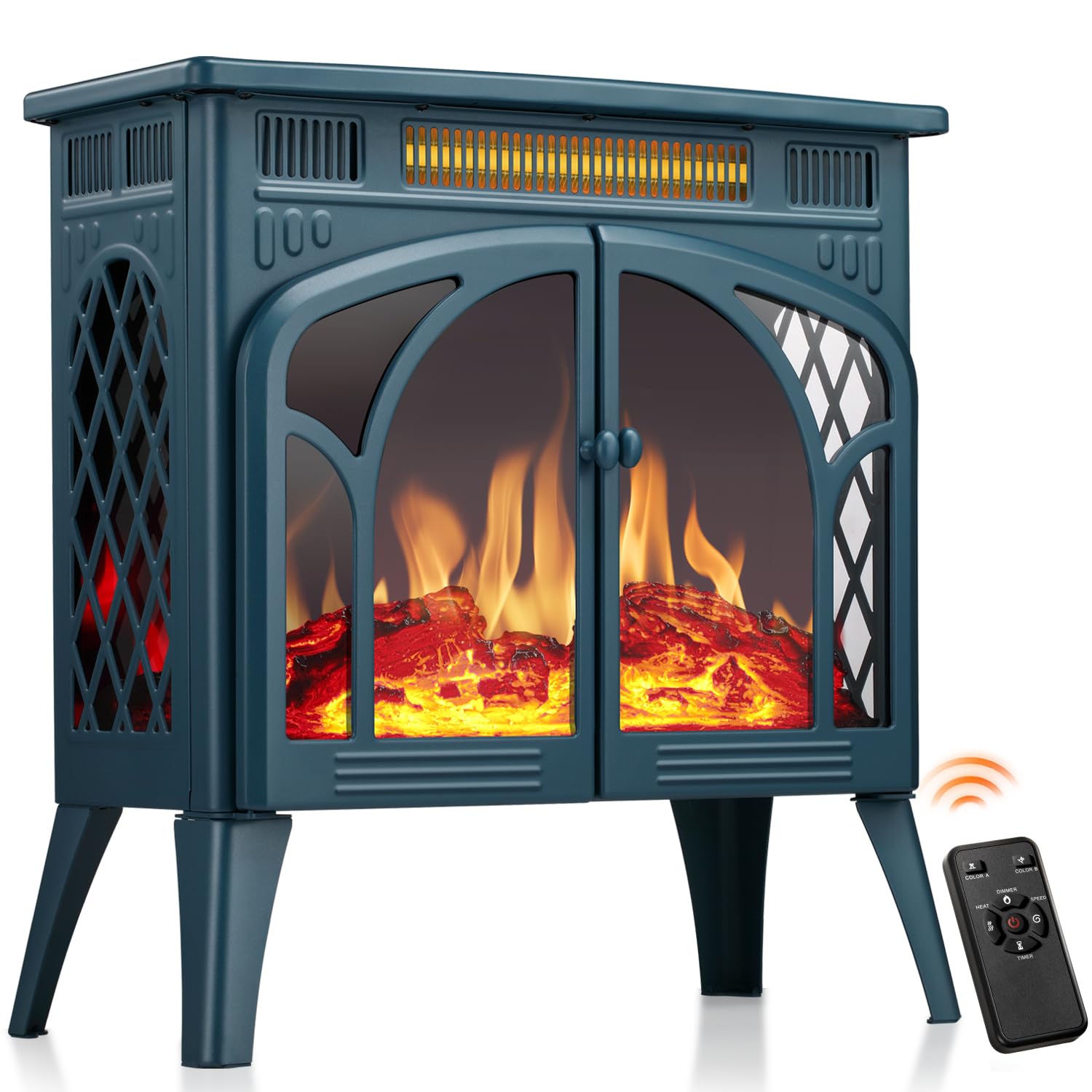 Electric Fireplace Heater 25" with Remote Control