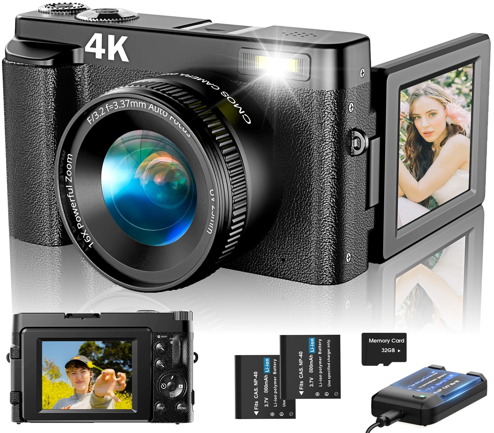 4K Digital Camera for Photography Autofocus