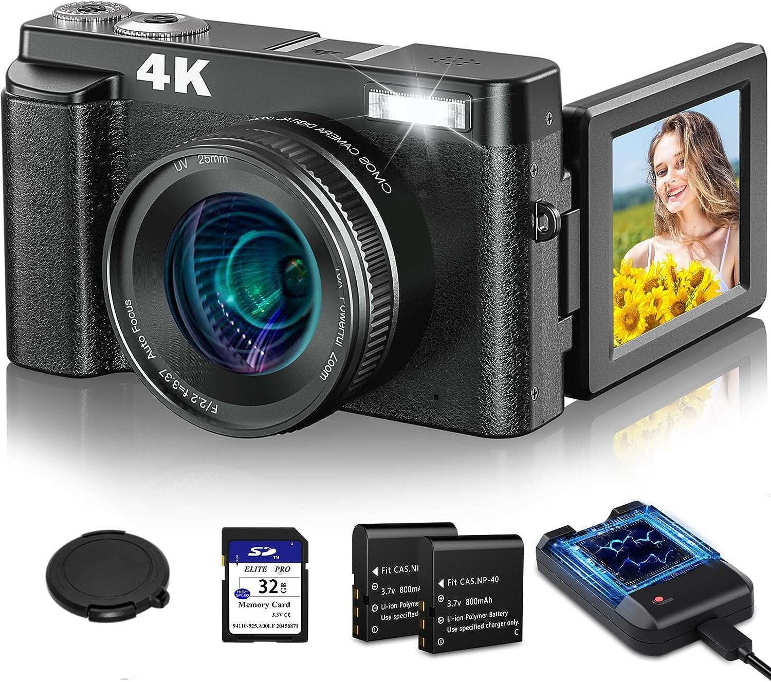 4K Digital Camera for Photography Autofocus, 48MP