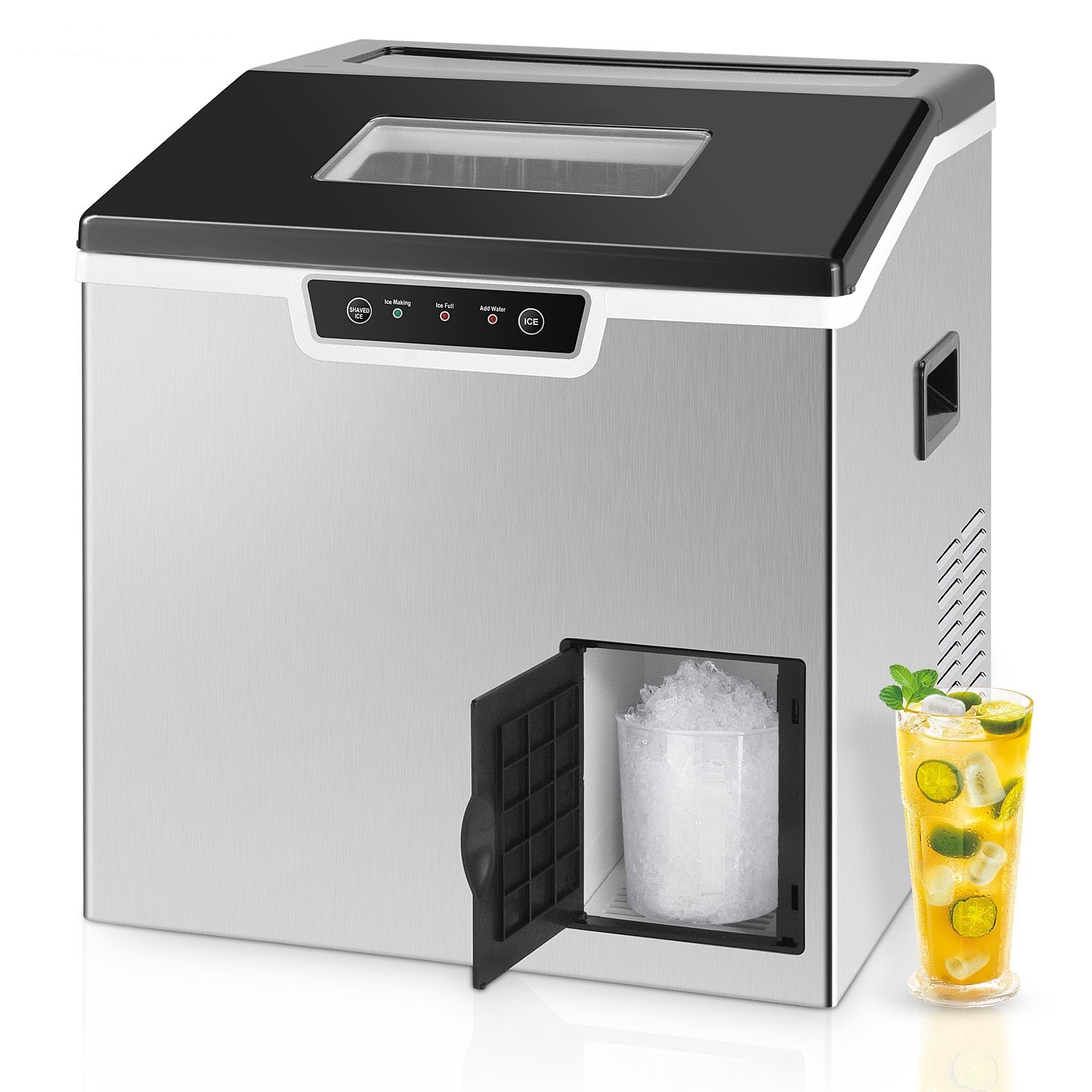 2 in 1 Ice Maker Machine Countertop and Ice Shaver Machine Crushed Ice Maker