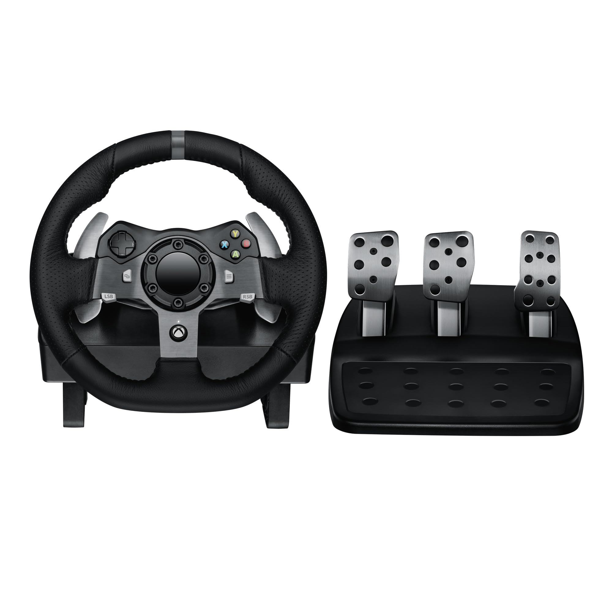 Driving Force Racing Wheel and Floor Pedals, Real Force Feedback, Stainless Steel Paddle Shifters