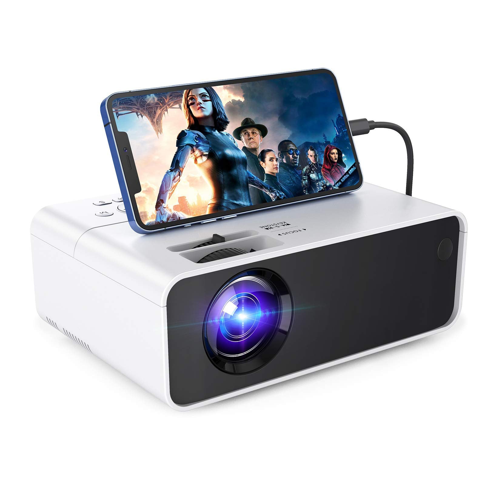 Movie Projector,  1080P HD Projector 7500L Home Projector Video TV