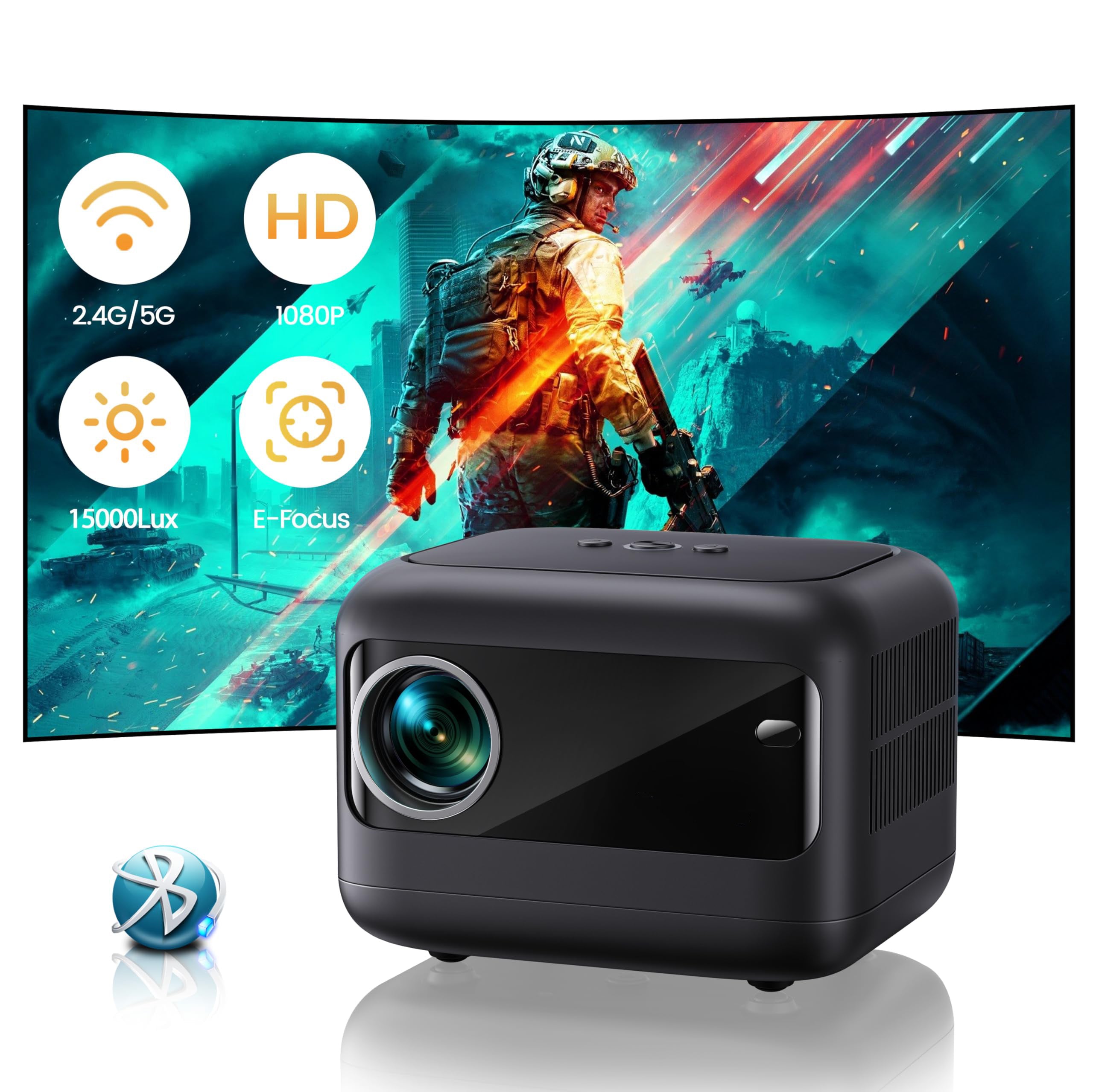 Outdoor Projector with WiFi and Bluetooth 5.2