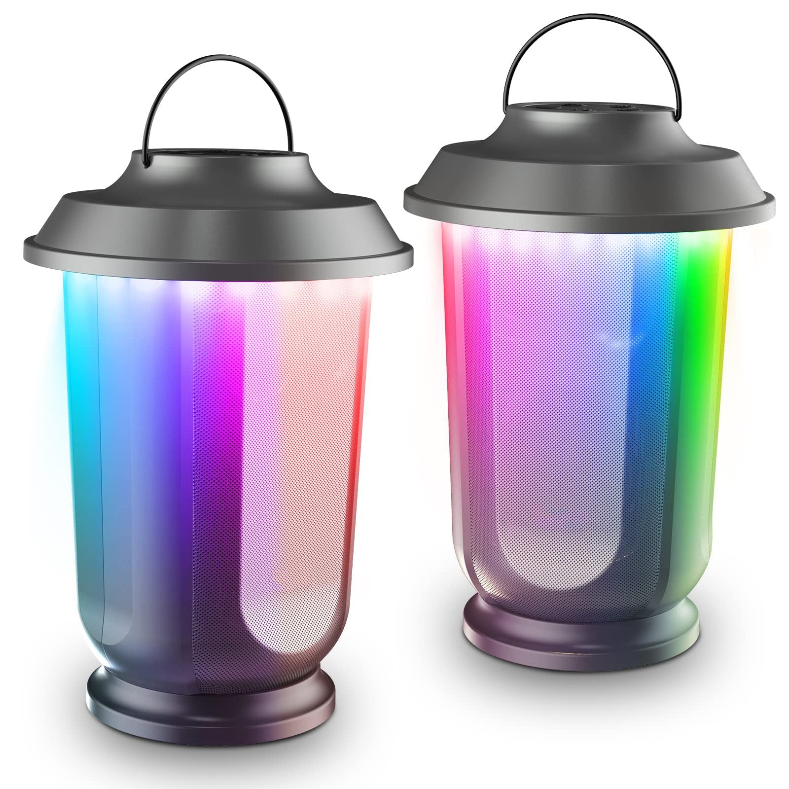 Outdoor Bluetooth Speaker, True Wireless Stereo Bluetooth Lantern Speaker with RGB LED Light