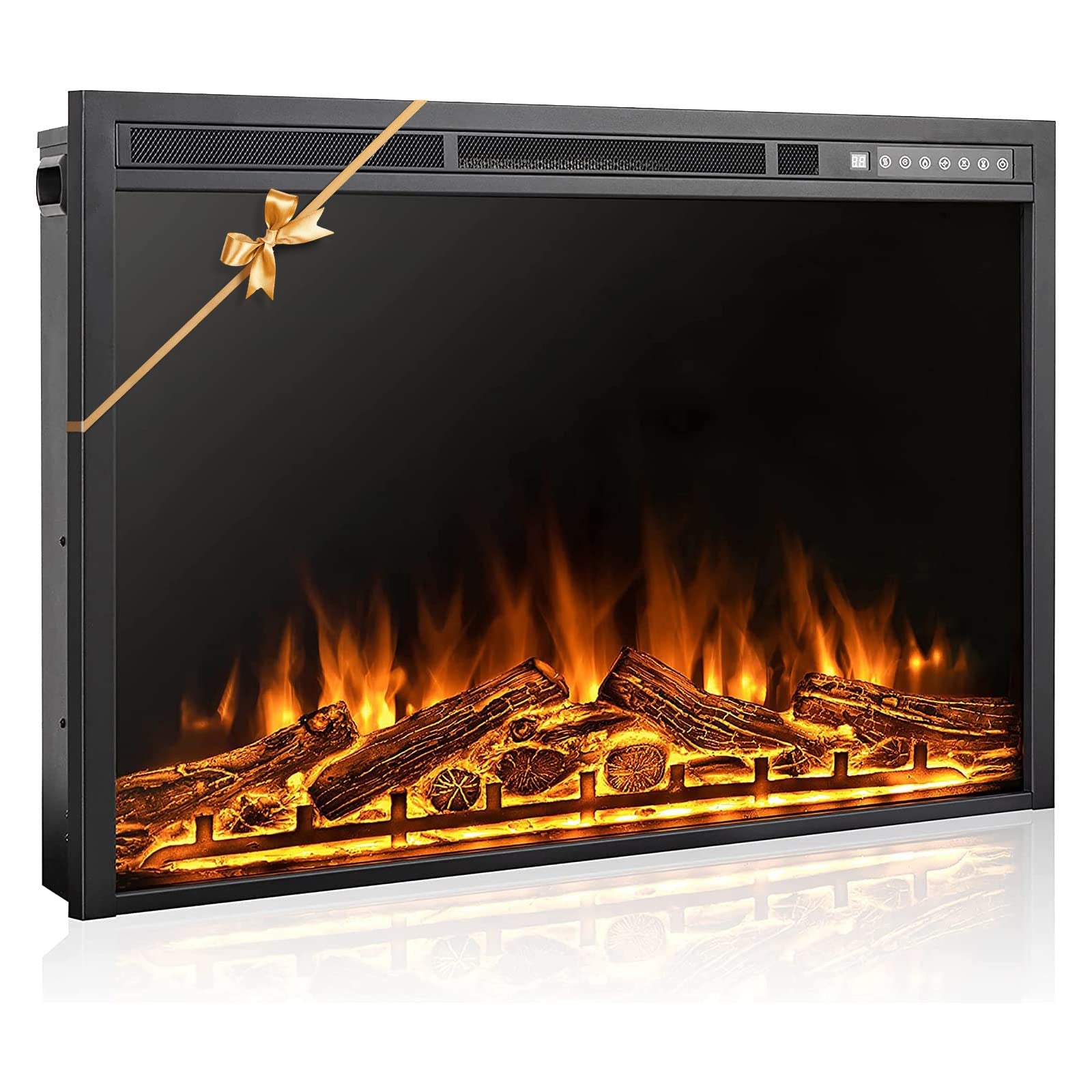 36 Inch Fireplace Inserts Electric Heater with Touch Screen