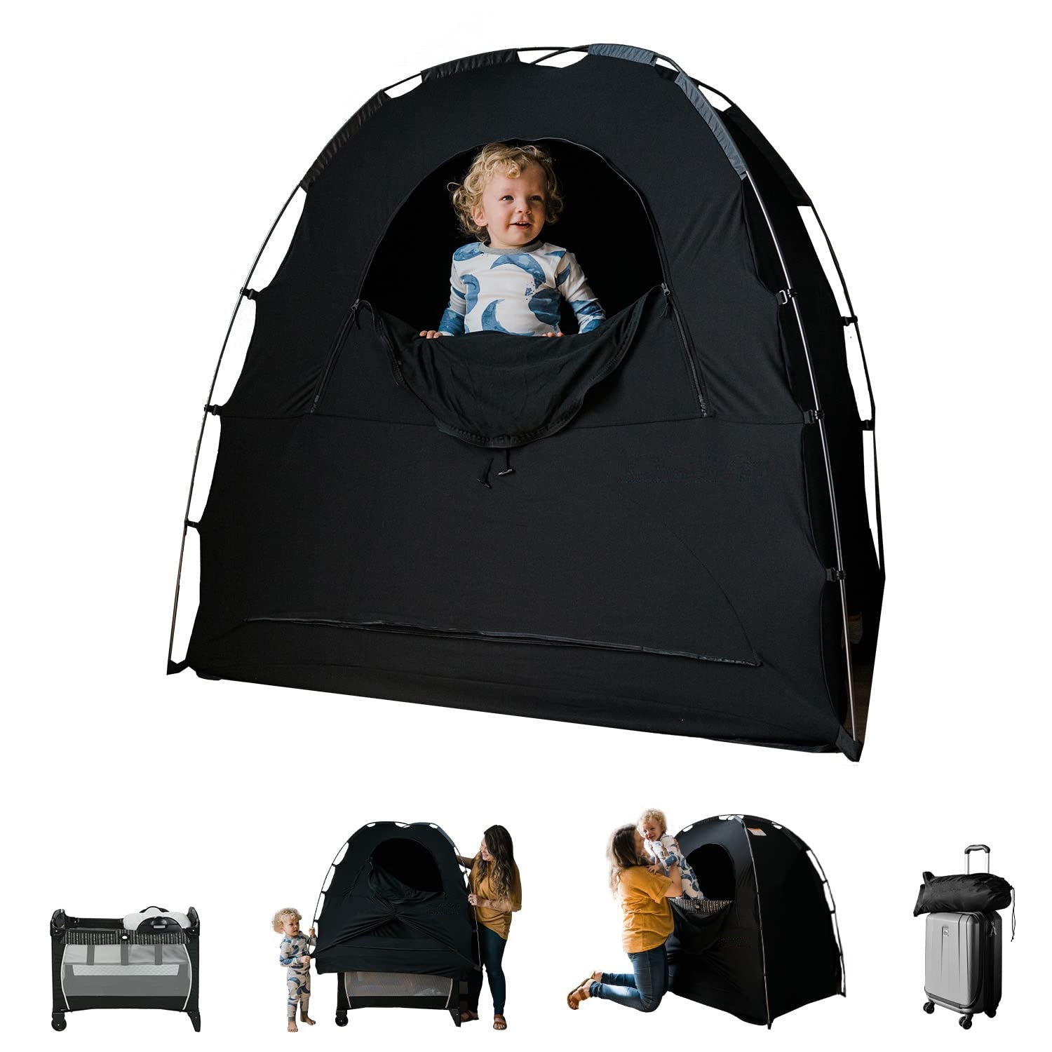 Portable Sleep Pod Baby Blackout Canopy Crib Cover