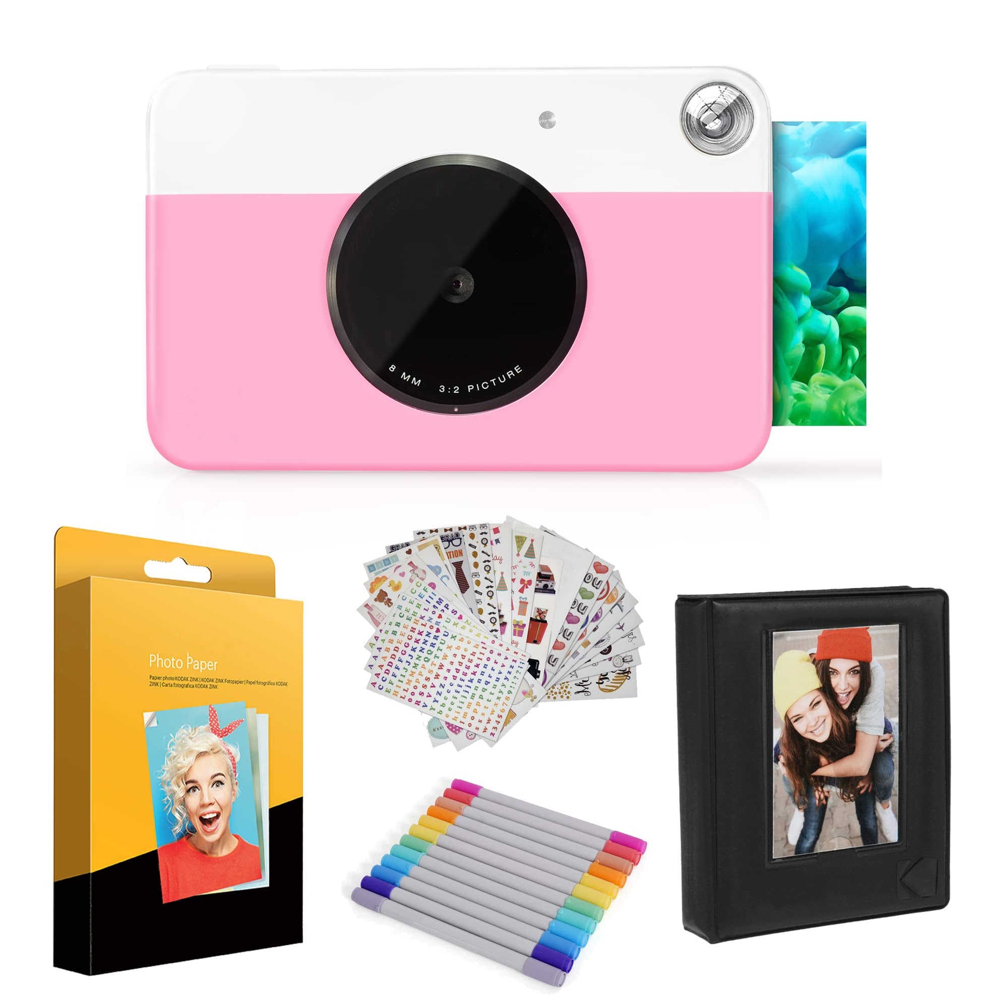 Printomatic Instant Camera (Blue) Gift Bundle