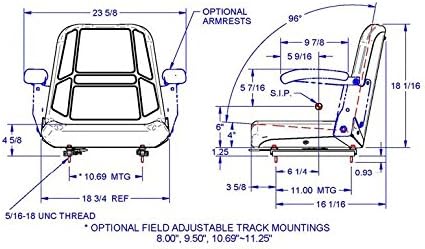 14845 Comfort Ride Mower Seat with Armrests